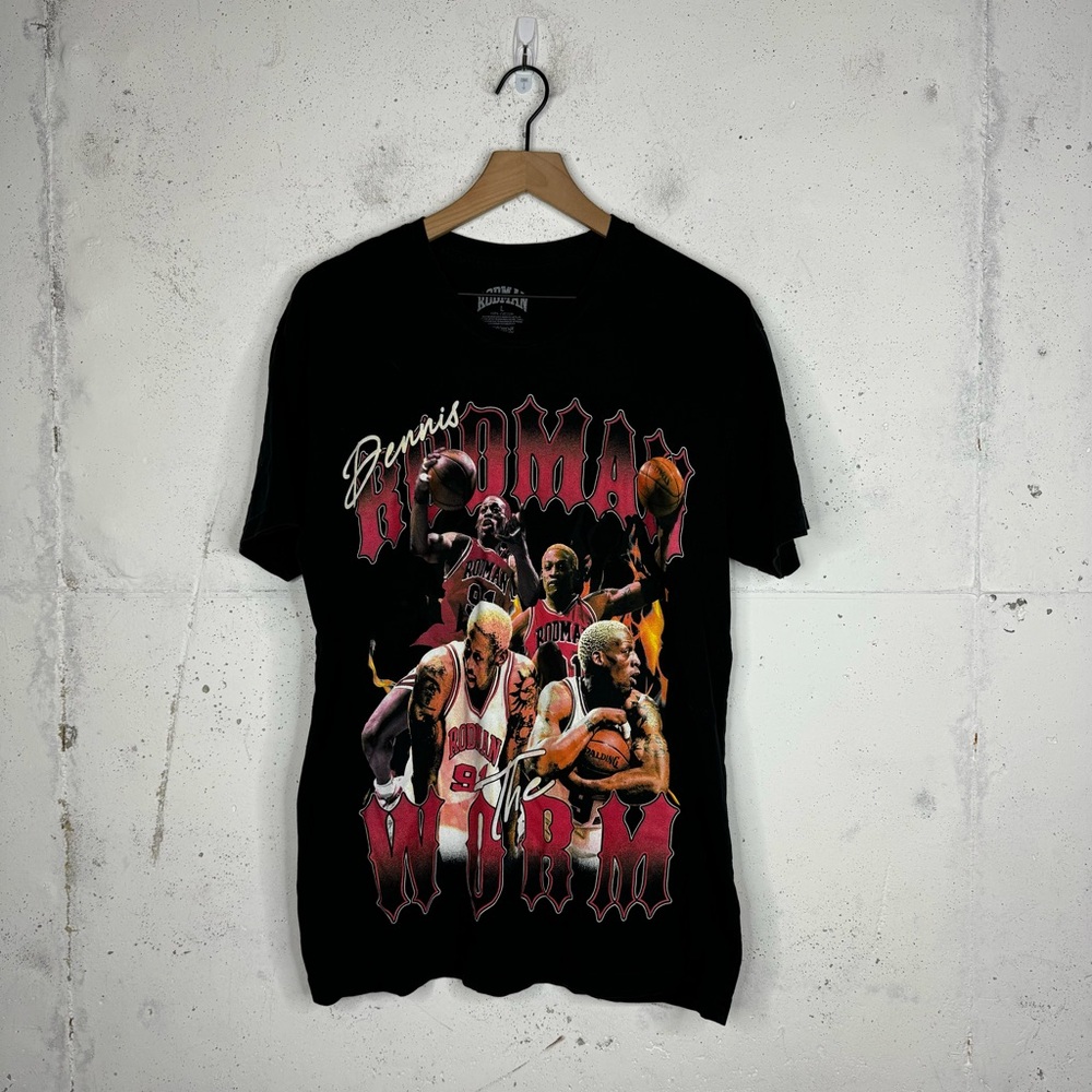 Dennis Rodman Graphic Basketball Rap Style Tee T-Shirt Large